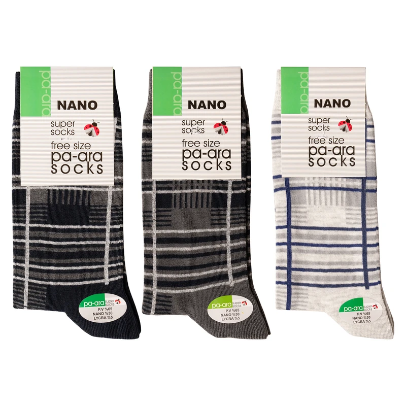 جوراب مردانه پاآرا مدل نانو 30 کد 1053 مجموعه 3 عددی