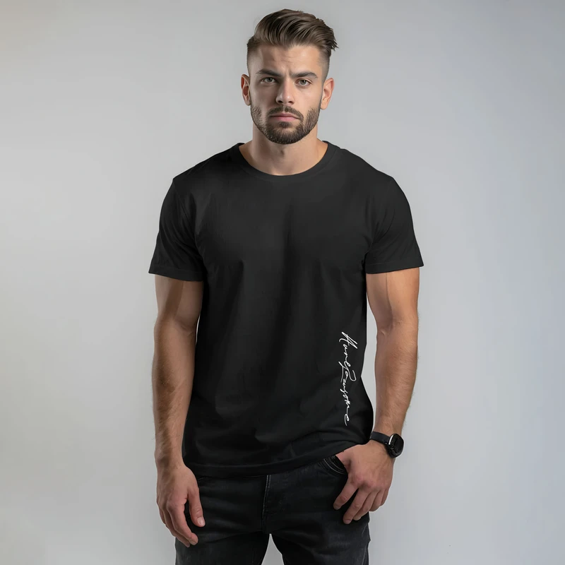 تی شرت آستین کوتاه مردانه مدل C14020216b رنگ مشکی