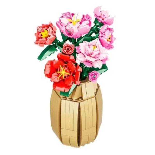 ساختنی 550 تکه مدل گل کاملیا با گلدان طرح Camellia کد 9114A