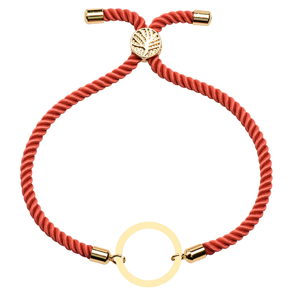 دستبند طلا 18 عیار دخترانه کرابو طرح دایره مدل Krd1595