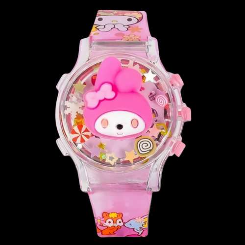 ساعت مچی دیجیتال دخترانه مدل بند سیلیکونی طرح ملودی 