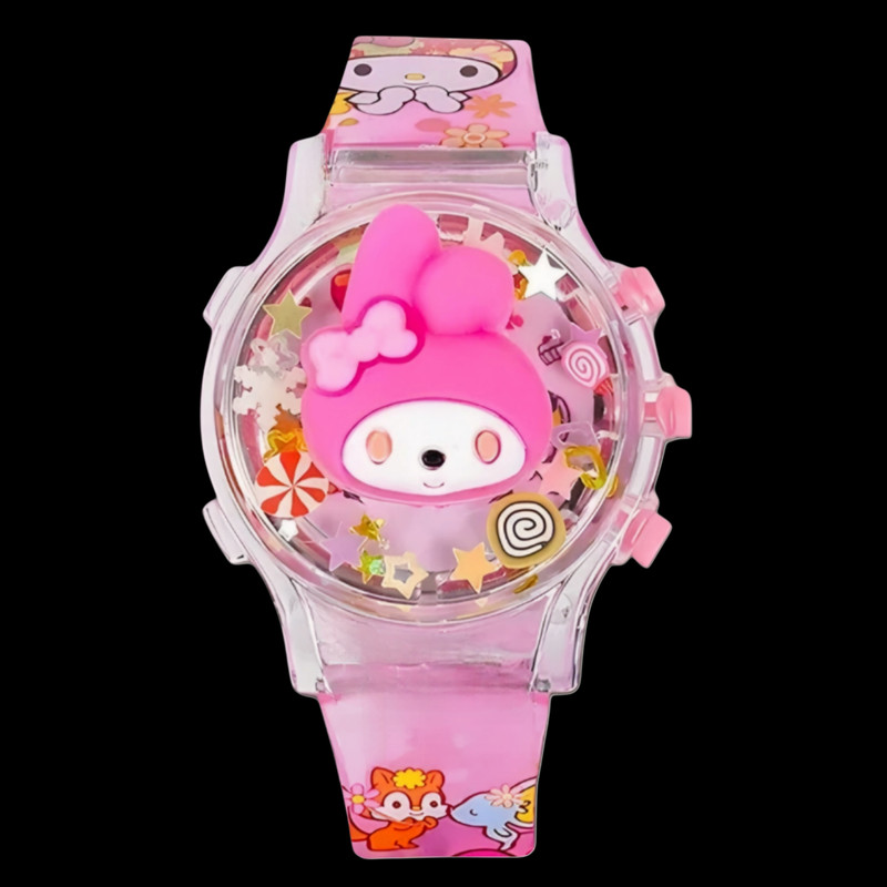 ساعت مچی دیجیتال دخترانه مدل بند سیلیکونی طرح ملودی