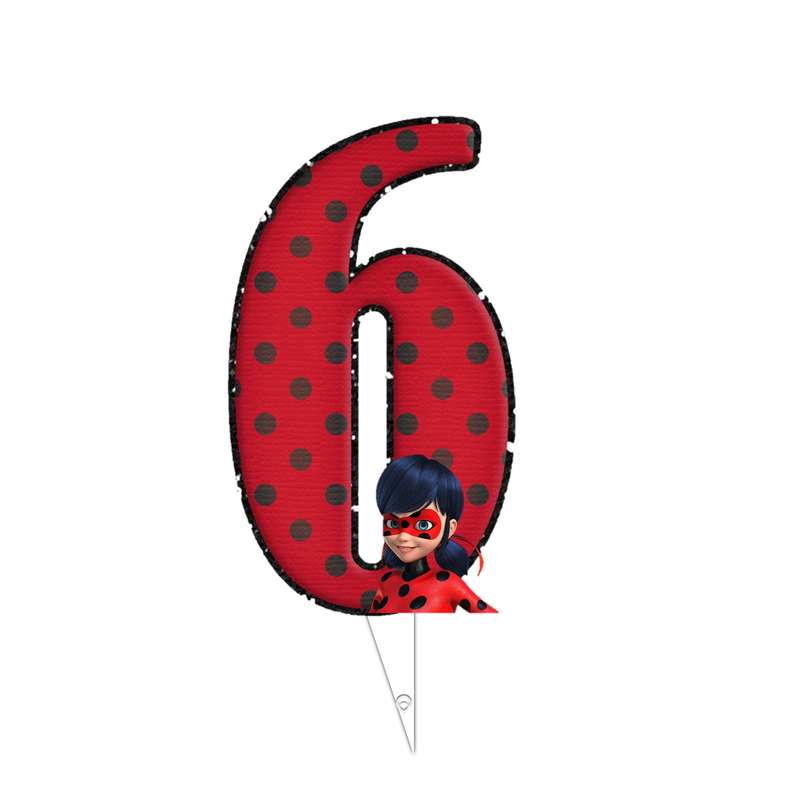 تاپر طرح عدد 6 مدل دختر کفشدوزکی میراکلس