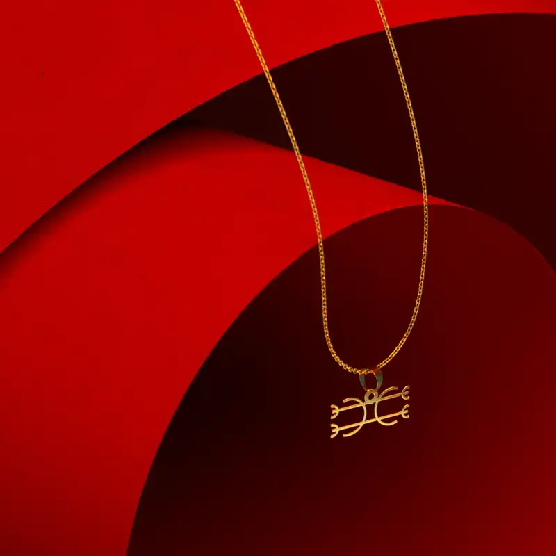 گردنبند طلا 18 عیار زنانه مدوپد مدل هندسی کد D3-1-1158