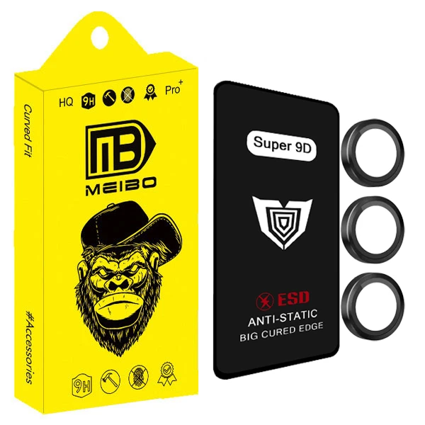  محافظ صفحه نمایش میبو مدل Super 9D Touch مناسب برای گوشی موبایل سامسونگ galaxy A16 به همراه محافظ لنز دوربین رینگی