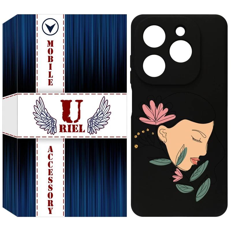 کاور یوریل مدل KSH کد 53 طرح صورت زن مناسب برای گوشی موبایل تکنو Spark 20 / Spark Go 2024