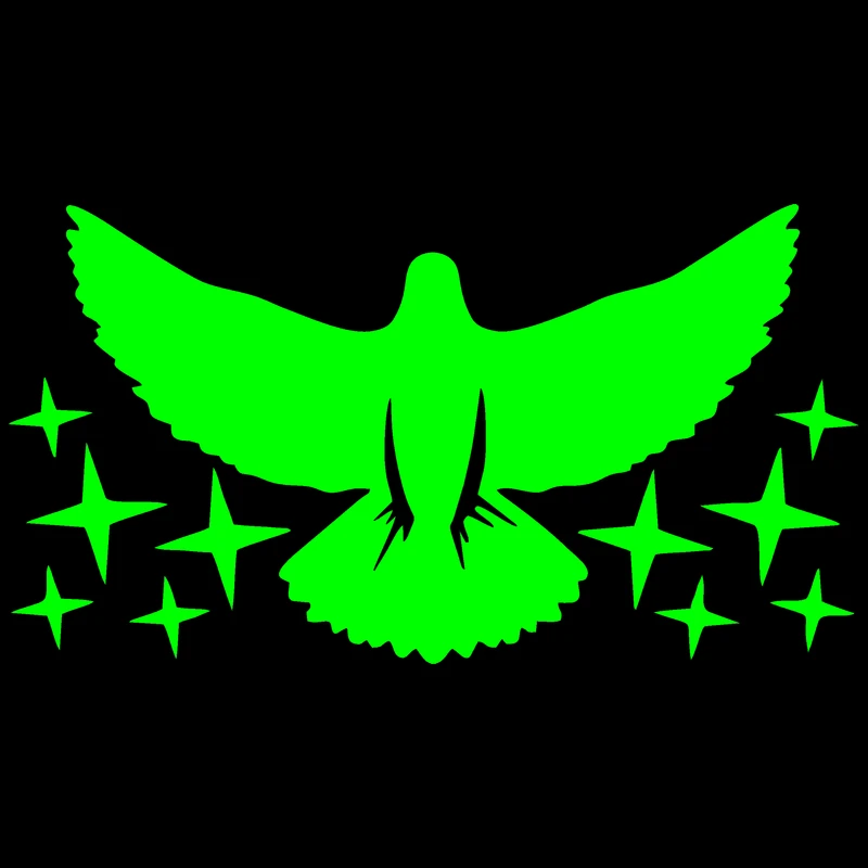 برچسب بدنه خودرو مدل شب تاب طرح پرنده و ستاره کدCK