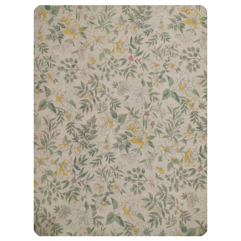 ملحفه کتان نخ پانیذ پود مدل ترنم کد P121-1 دو نفره سایز 235x235 سانتی‌متر