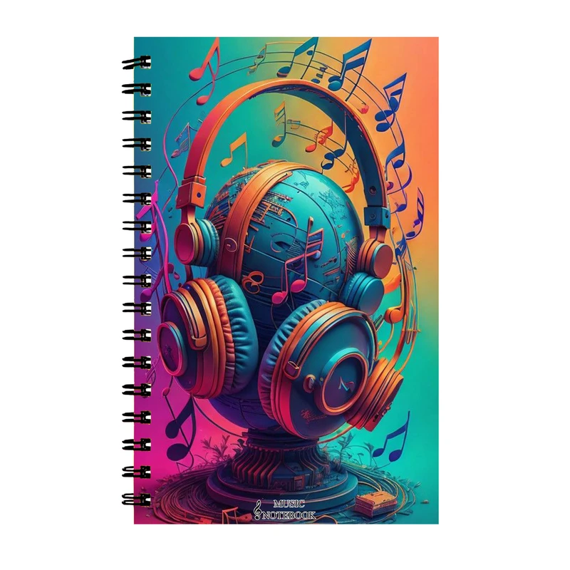 دفتر نت موسیقی 40 برگ مدل هدفون کد 021