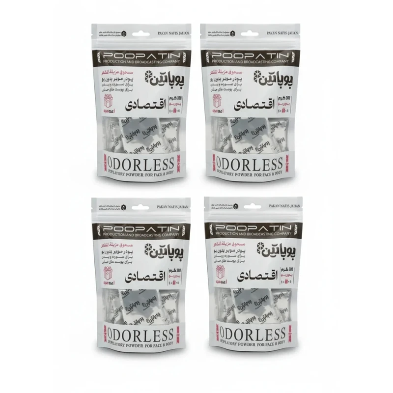 پودر موبر پوپاتین مدل اسنو وزن 300 گرم مجموعه 4 عددی
