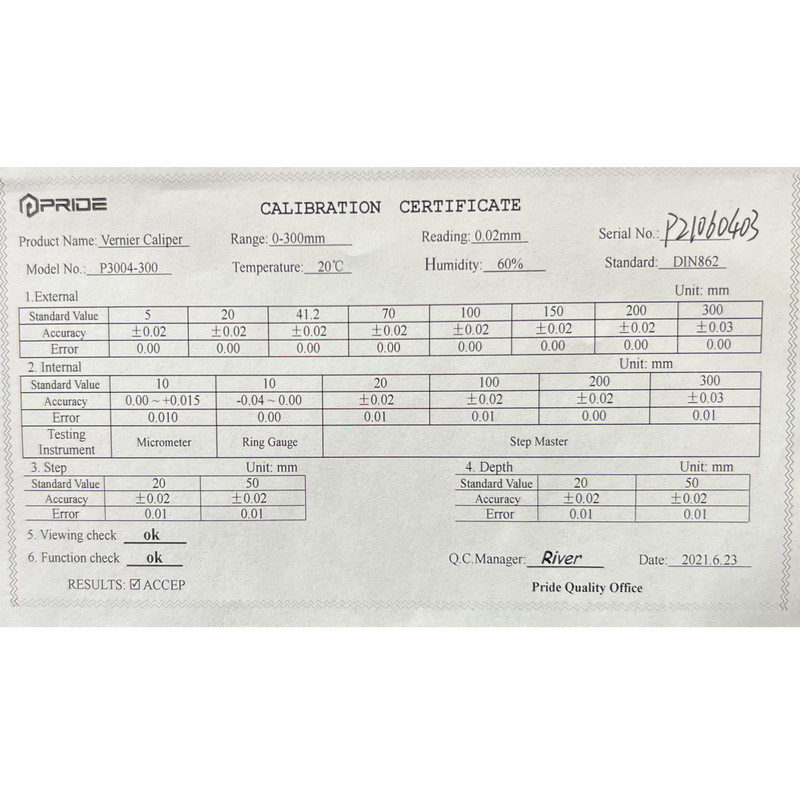 کولیس پراید مدل P3004-300 گستره 0-300 میلیمتر