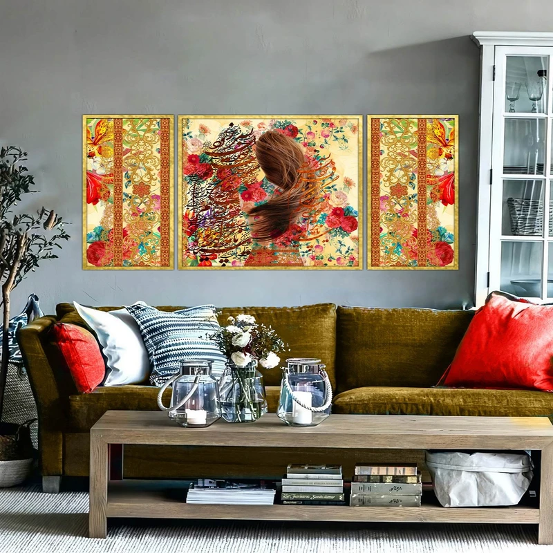 تابلو بکلیت طرح مدرن دیجیتال آرت مدل T-2894 مجموعه 3 عددی