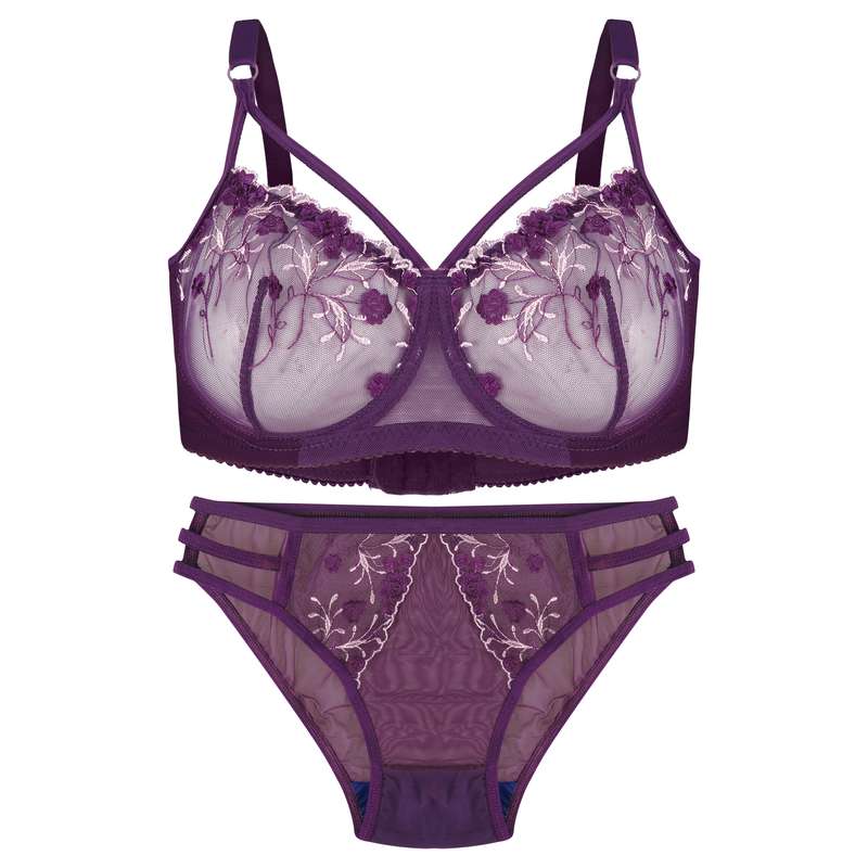 ست شورت و سوتین زنانه مدل فنردار تورگاز کد 001 رنگ بنفش