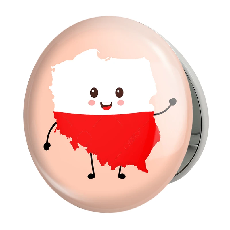 آینه جیبی خندالو طرح پرچم لهستان مدل تاشو کد 20494 