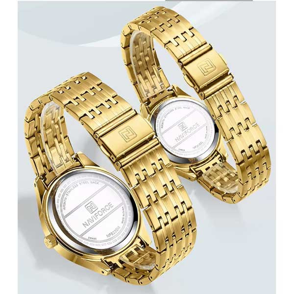 ست ساعت مچی عقربه ای زنانه و مردانه نیوی فورس مدل NF8039LG  GGG