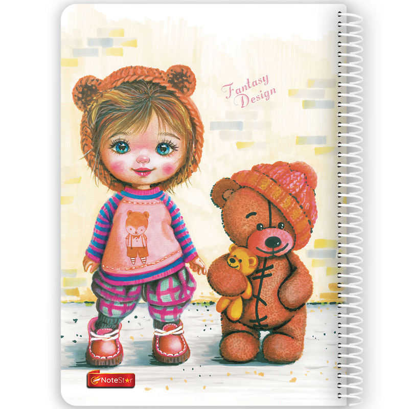 دفتر مشق 100 برگ نوت استار طرح پسر و عروسک خرس کد M_412