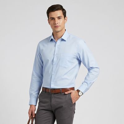 پیراهن آستین بلند یقه برگردان با تنخور معمولی (regular fit) مردانه زاگرس پوش مدل 103005365