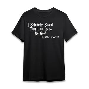 تی شرت آستین کوتاه زنانه مدل هری پاتر کد P031 رنگ مشکی