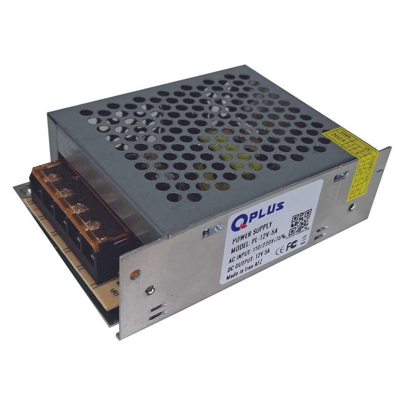 منبع تغذیه سوئیچینگ کیوپلاس مدل PL-12V-5A منبع تغذیه سوئیچینگ کیوپلاس مدل PL-12V-5A
