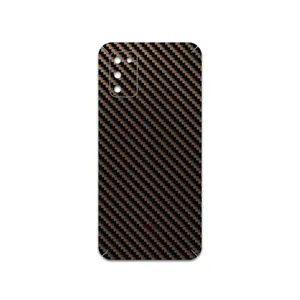 MAHOOT Glossy-Brown-Fiber Cover Sticker for Samsung Galaxy M02s