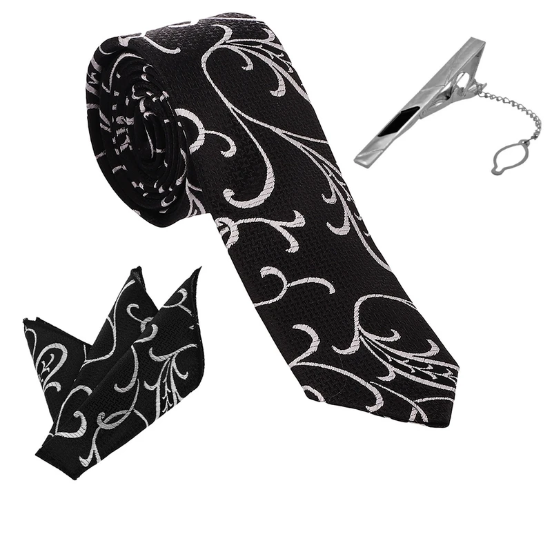 ست کراوات و دستمال جیب و گیره کراوات مردانه مدل نیوفشن کد 123