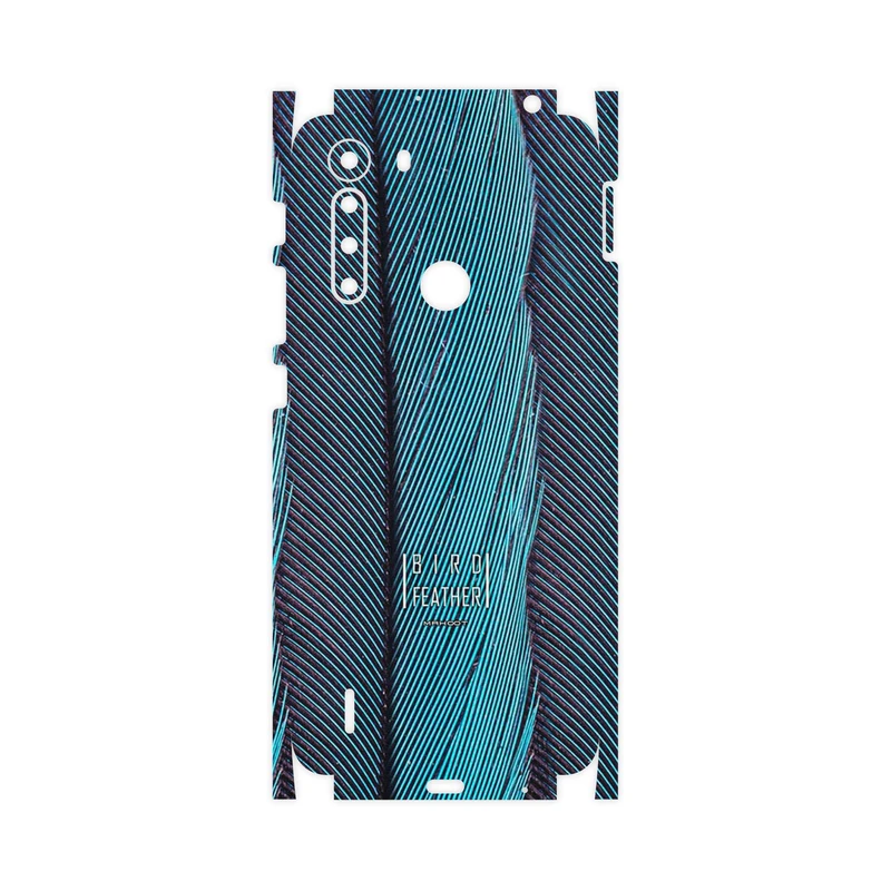 برچسب پوششی ماهوت مدل Turquoise feathers-FullSkin مناسب برای گوشی موبایل موتورولا One Fusion