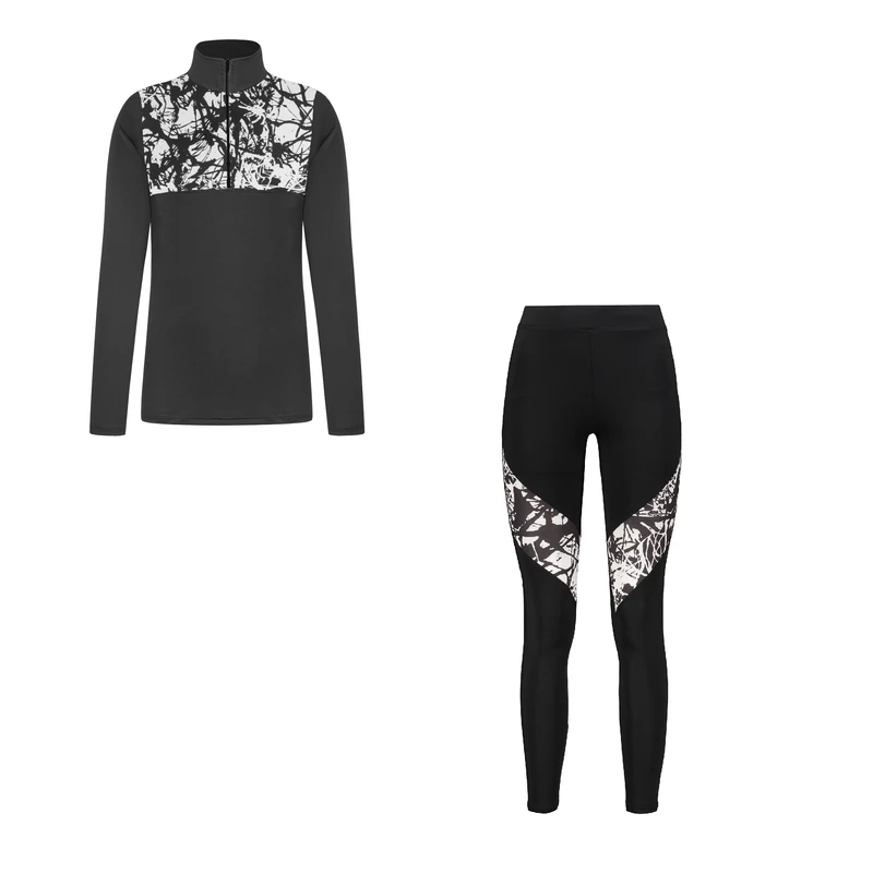 ست تی‌شرت آستین کوتاه و لگینگ ورزشی زنانه مدل 276-1401