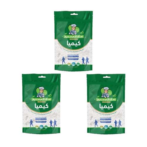 نمک کم سدیم با پتاسیم کیمیا - 1000 گرم بسته 3 عددی
