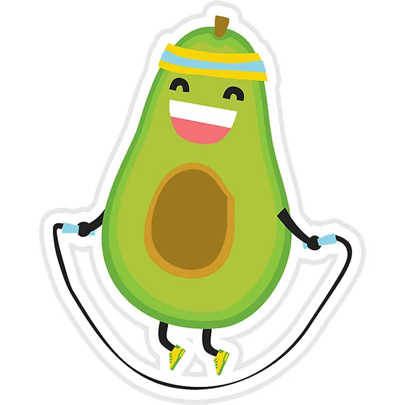 استیکر لپ تاپ طرح Cute kawaii fitness avocado کد ST433