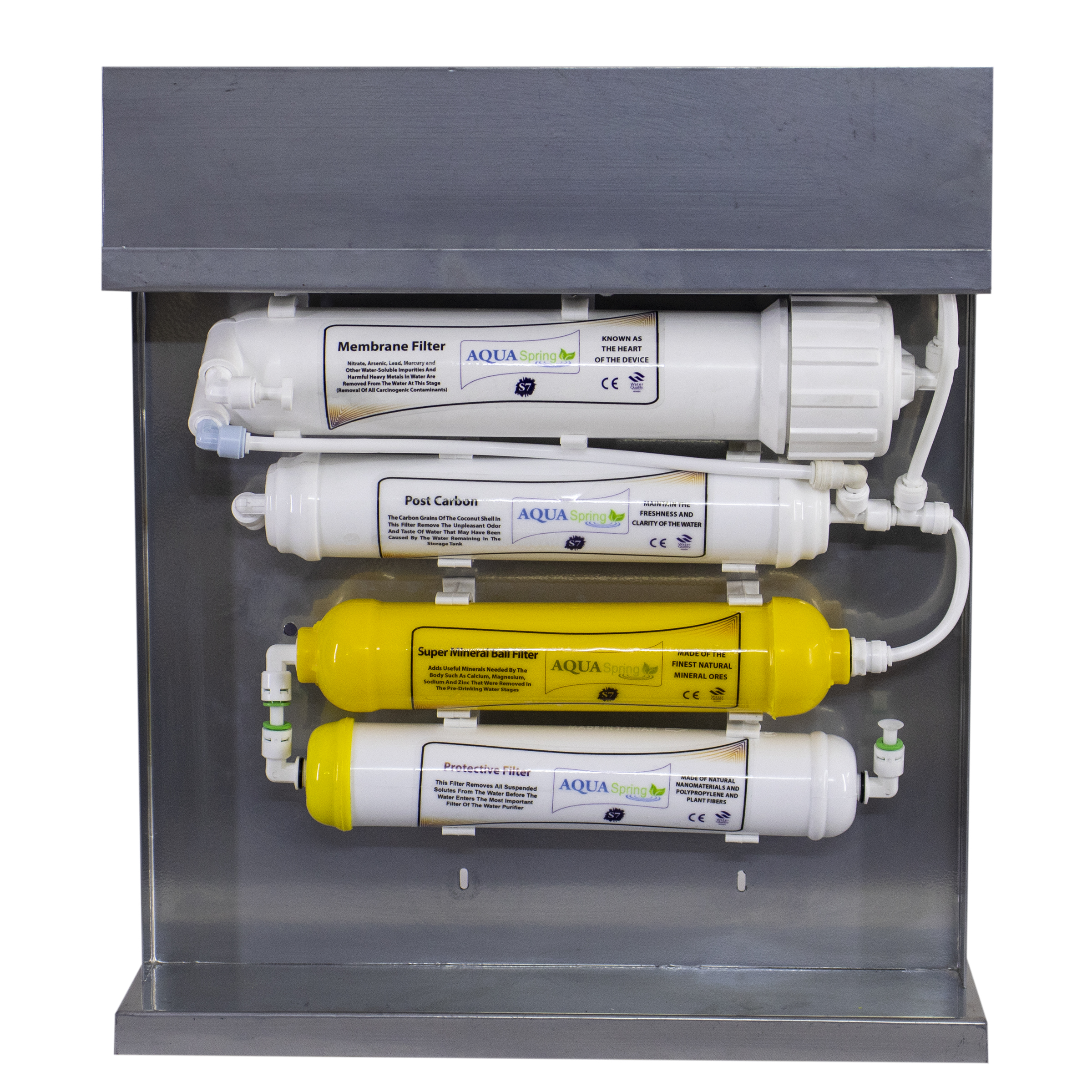دستگاه تصفیه کننده آب آکوآ اسپرینگ مدل RO-S7-KZ 7002 به همراه فیلتر مجموعه سه عددی و کیت نشتی گیر