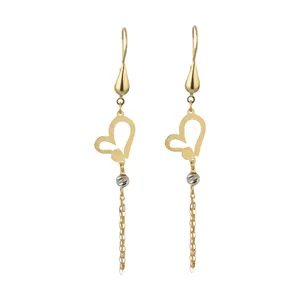 گوشواره طلا 18 عیار زنانه  گالری یارطلا مدل قلب کد AG34-2