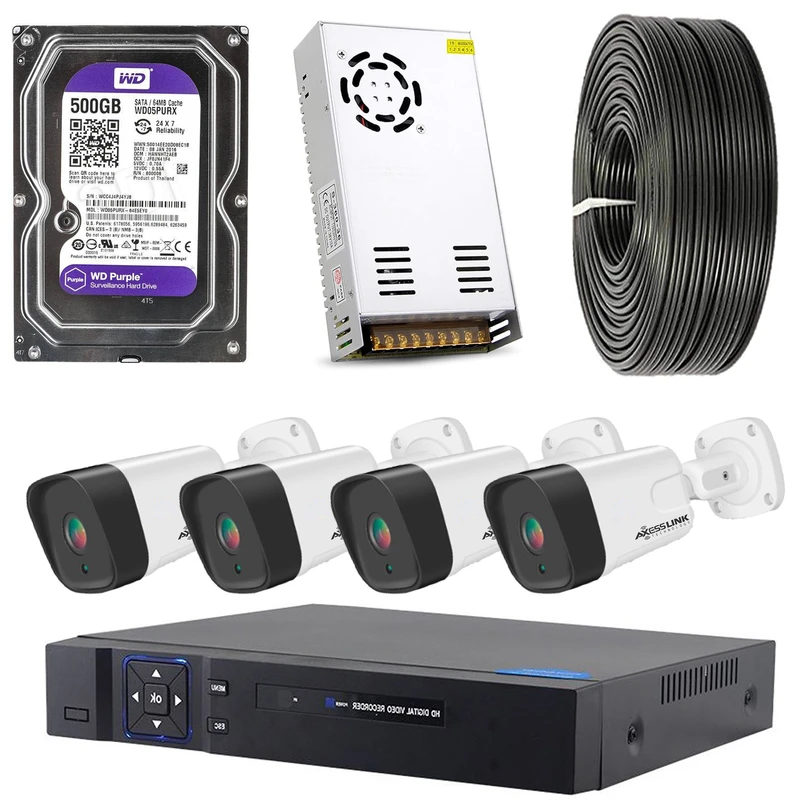 سیستم امنیتی نظارتی کامل مدل FULL HD KIT 004 SB - AXESSLINK