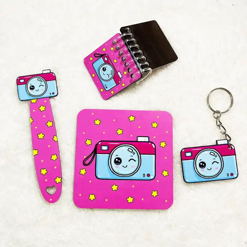 ست لوازم تحریر مدل دوربین عکاسی کد g0lsa04 مجموعه 4 عددی