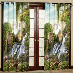   پرده مدل منظره کوه هازان پانچی کد 4769 سایز 140x200 سانتی متر