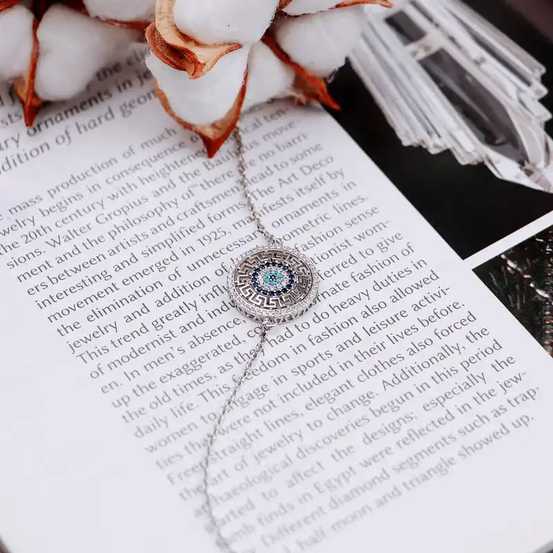 دستبند نقره زنانه جی تی ای مدل چشم نظر