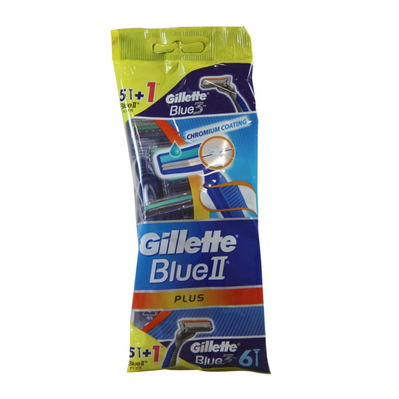 خودتراش ژیلت سری 5+1 BLUE2 PLUS بسته 6 عددی