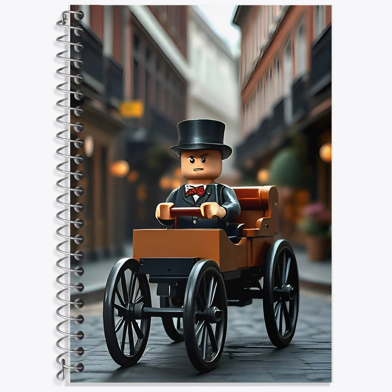 دفتر زبان 50 برگ خندالو مدل دو خط طرح لگو (Lego) کد N3882