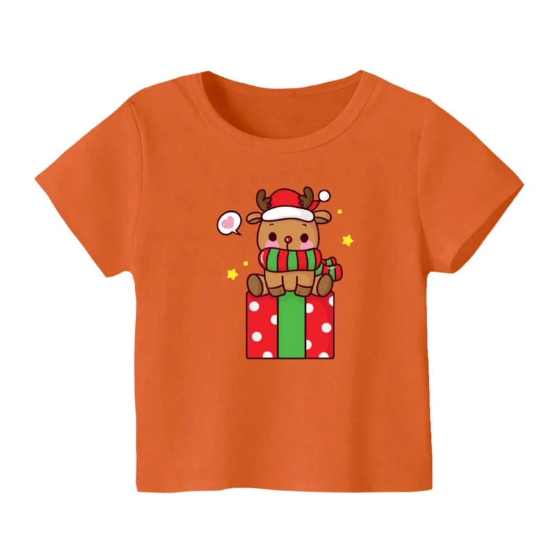 تی شرت آستین کوتاه بچگانه مدل گوزن کریسمس کد 18