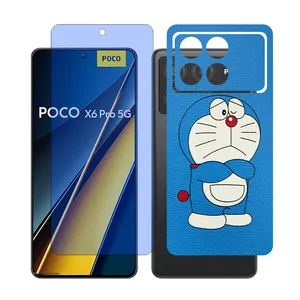 Glass Together model anti blue Screen Protector Suitable for Xiaomi Poco X6 Pro Mobile Phone with Back cover sticker