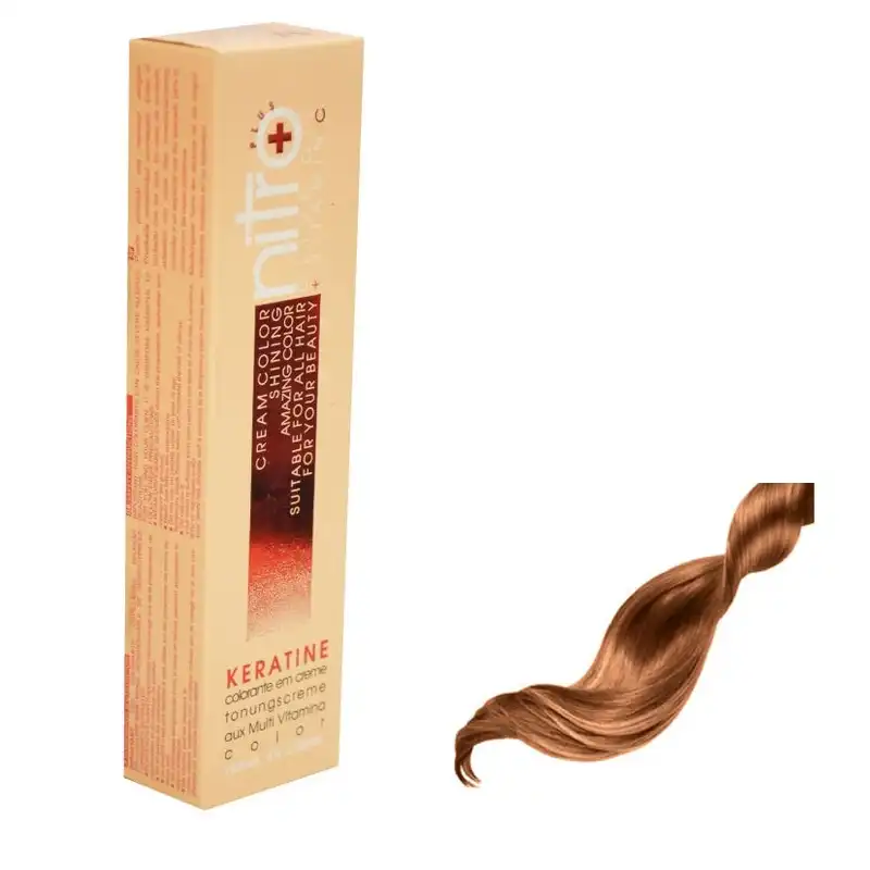 رنگ مو نیترو پلاس سری Keratine شماره 8.54 حجم 100 میلی لیتر رنگ عسلی روشن