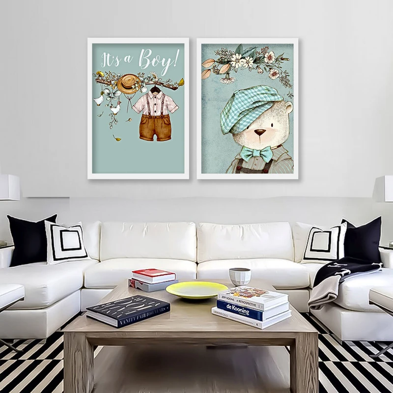 تابلو صبا طرح مدل کودکانه کد 642w مجموعه 2 عددی