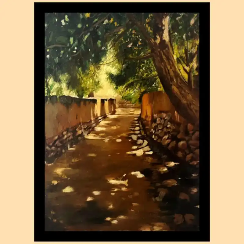 تابلو نقاشی رنگ روغن مدل باغ