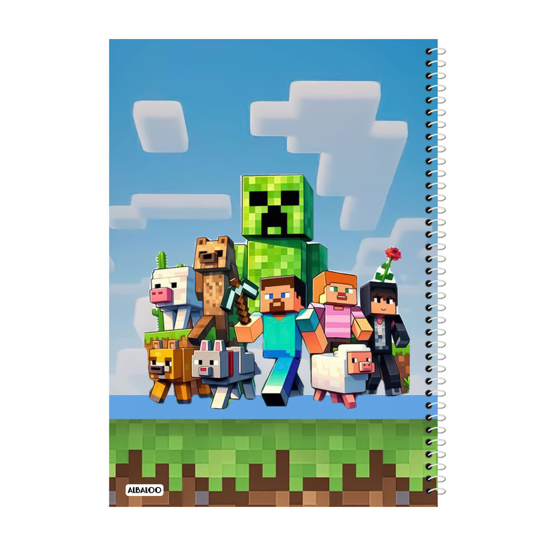 دفتر مشق 100 برگ آلبالو طرح ماینکرافت کد 2399