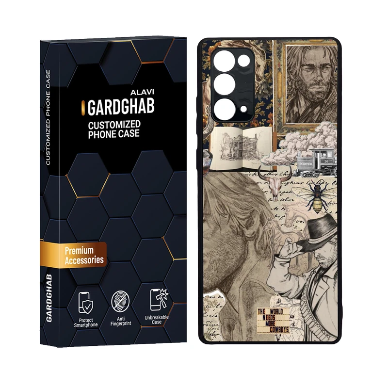 کاور گارد قاب علوی مدل دور ژله ای پشت گلس هنری مناسب برای گوشی موبایل سامسونگ  Galaxy Note 20