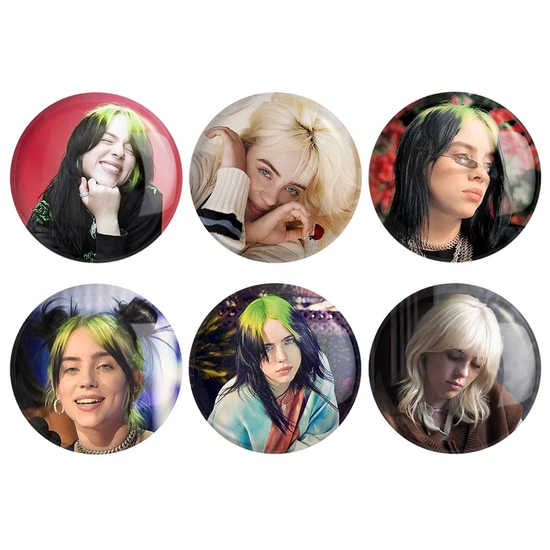مگنت خندالو طرح بیلی آیلیش Billie Eilish کد 1097B مجموعه 6 عددی