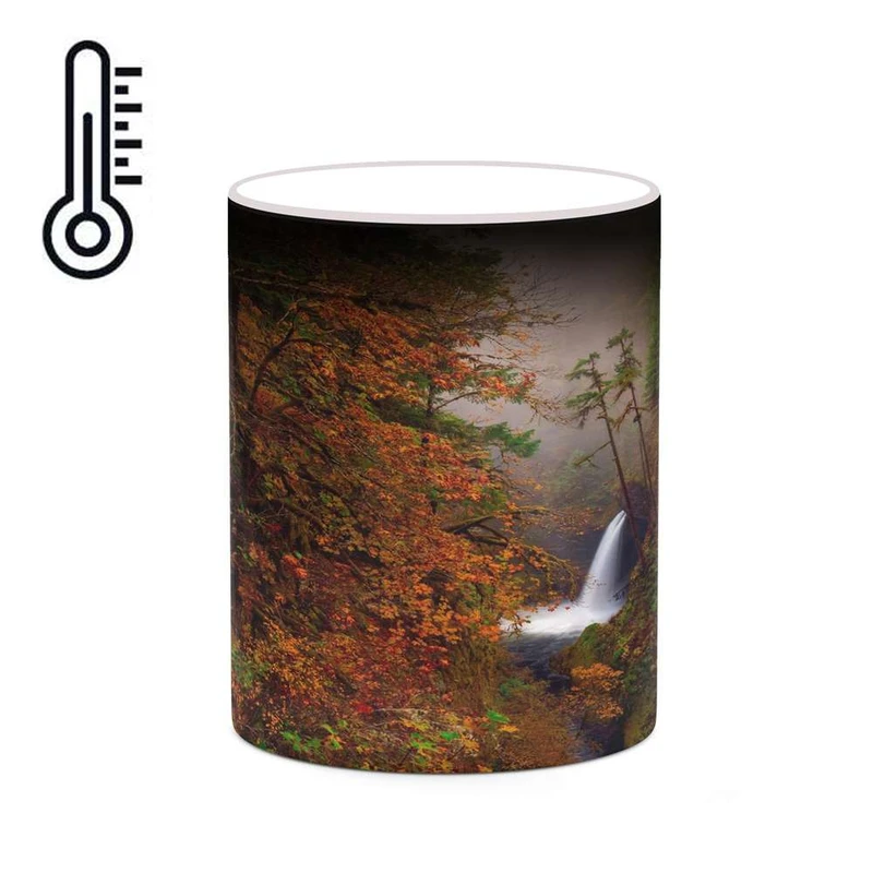 ماگ حرارتی کاکتی مدل منظره پاییزی کد mgh18580