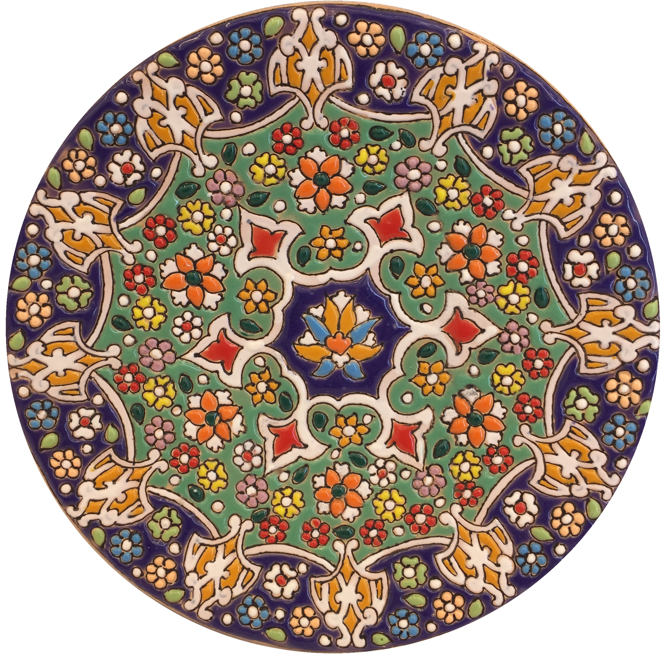بشقاب میناکاری سفالی زمانیان کد ZMN15024