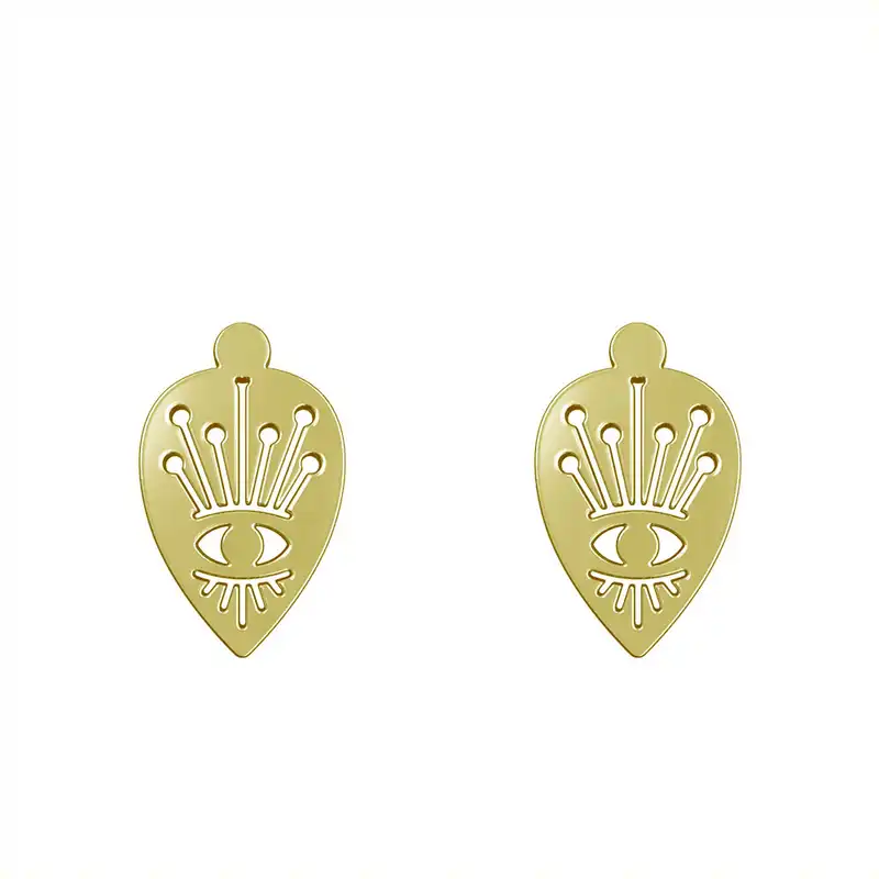 گوشواره طلا 18 عیار زنانه مدوپد مدل چشم کد GA1-15001