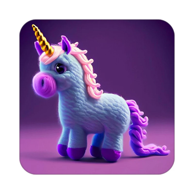 زیر لیوانی کاکتی طرح اسب تک شاخ و یونیکورن مدل mp29006