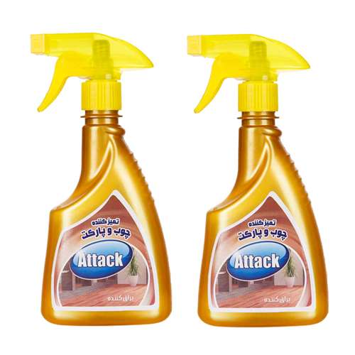 اسپری تمیز کننده چوب و پارکت اتک مدل Y-2 حجم 450 میلی لیتر مجموعه 2 عددی